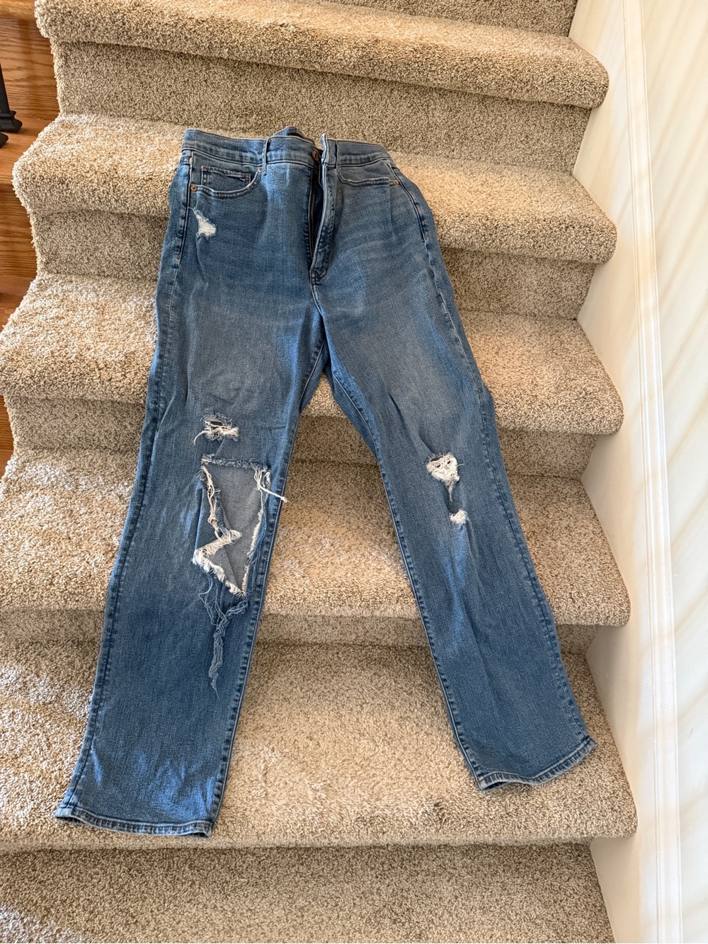 Express Distressed Blue Denim Jeans
